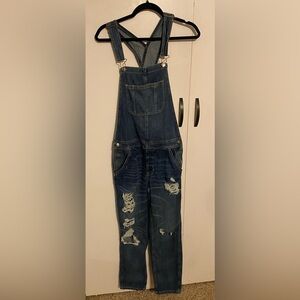 American Eagle Tomgirl Overalls | Denim Destroyed | Size Medium